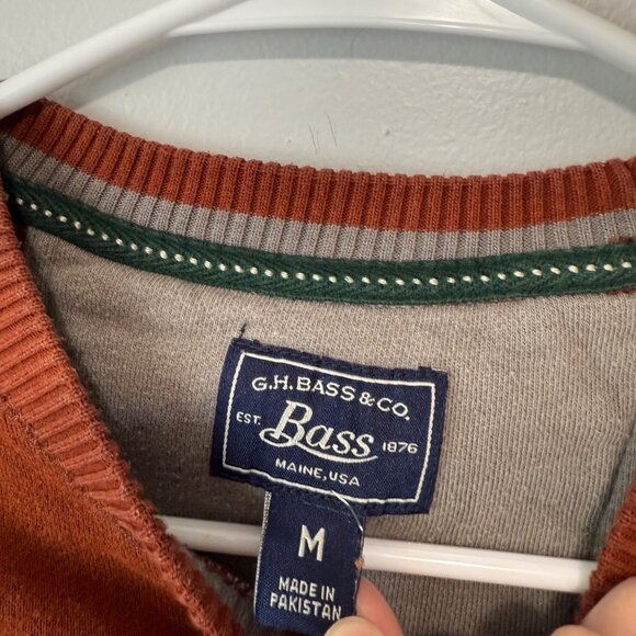 G.H. Bass & Co. Mens Rust Sweatshirt Medium Cotton Blend Crewneck - Picture 5 of 7
